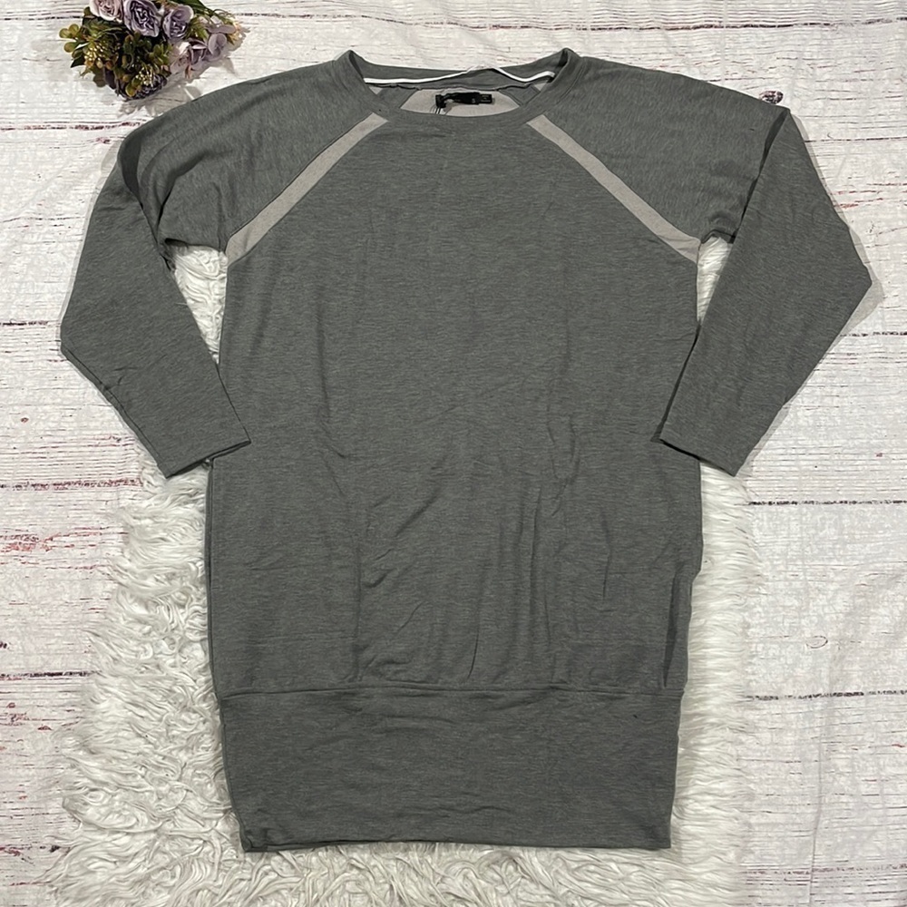 NWT Prana Rosie Gray Pocket Crewneck Tunic Sweatshirt Dress